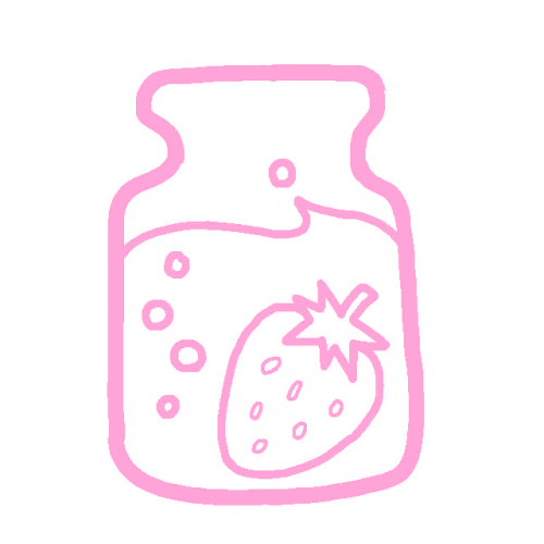 Icondecotter いちごみるく団ロゴ 瓶詰め ピンク あなたのtwitterアイコンをデコレーション アイコンデコッター