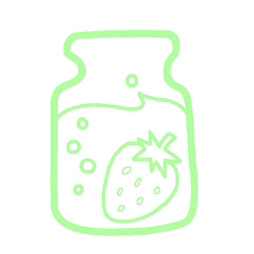 Icondecotter いちごみるく団ロゴ 瓶詰め 黄緑 あなたのtwitterアイコンをデコレーション アイコンデコッター